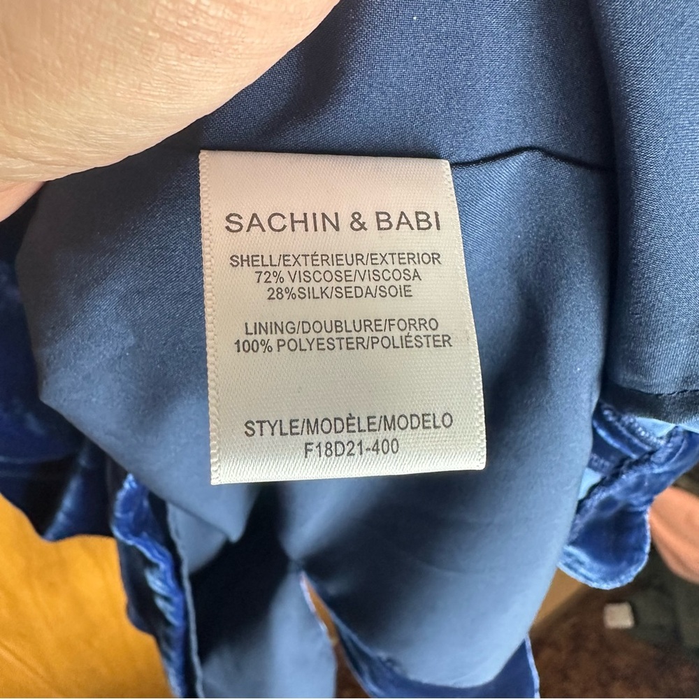 Sachin & Babi Noir Collection Velvet Long Sleeve Brinker Cocktail Dress Size 2 - Picture 6 of 6